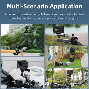 Flymile Super Clamp Mount with 360° Ballhead Bicycle/Motorcycle Handlebar Mount for Insta360 X5/Action 5/Pocket 3/GoPro Camera