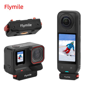 Flymile X5 Magnetic Quick Release Base for Insta360 X5/Ace Pro 2/Ace Pro Accessories with 1/4”Threaded Hole Extension Adapte