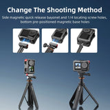 Flymile Expansion Adapter for DJI OSMO Action 5 Pro/4 Camera Aluminium Alloy Metal Cage Mount Cold Shoe Protective Frame Case