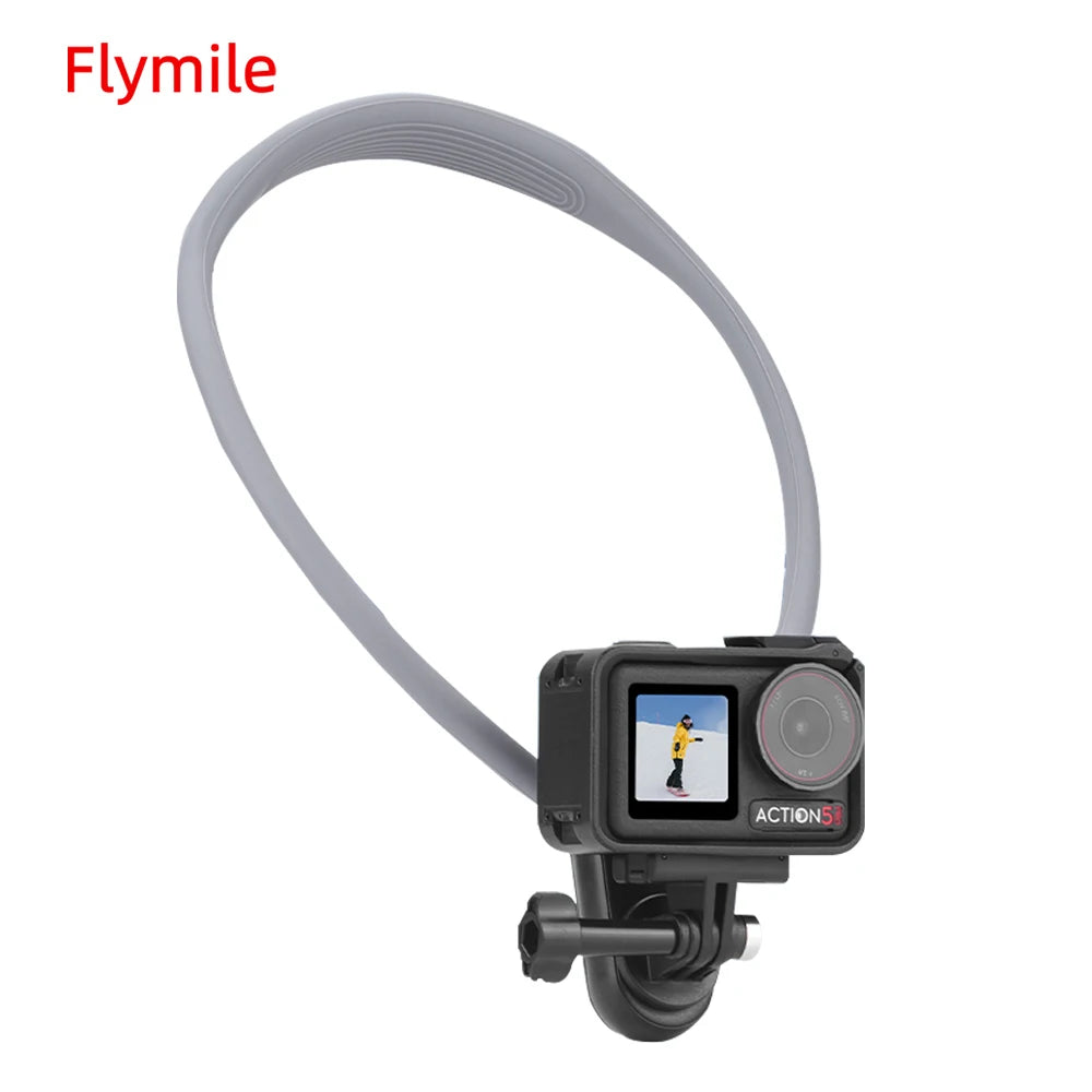 Flymile Neck Mount for DJI Action 5/Gopro 13/Insta360 Camera/Phone Neck Holder for Indoor Outdoor Video Recording POV Vlog