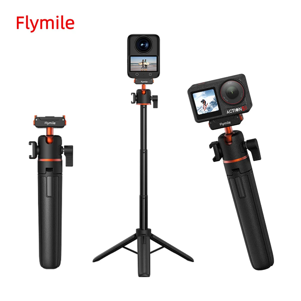 Flymile Extendable Selfie Stick Tripod for DJI OSMO 360/Action 5 Pro Accessories With Quick-release Magnetic Base Handle 21.25IN