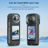 Flymile Silicone Case For Insta360 X4 Action Camera Soft Protector Cover Anti-drop Dustproof Shell Quick Release Accessories