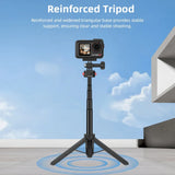 Flymile Extendable Tripod 20"Handheld Selfie Stick with Quick Release 1/4'' Screw for DJI Pocket 3/Action 5 Pro Accessorise
