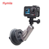 Flymile Car Suction Cup for DJI Action 5 Pro/Gopro Hero 13 12 11 10 9/Pocket 3 Camera Mount Windshield Stand Bracket Adjustable