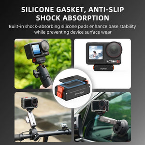 Flymile Action 5 Pro Extension Base for DJI OSMO 360/Action 4 Accessorsie Magnetic Quick Release Adapter Mount 1/4" Screw Hole