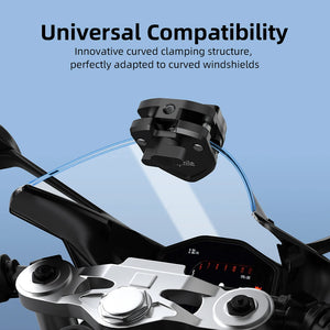 Flymile Motorcycle Windshield Mount for DJI Action 5/Pocket 3/Insta360 X5/Ace Pro 2 Camera Accessorise Aluminum Alloy Clip