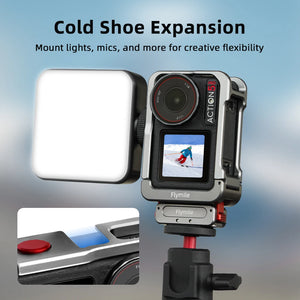 Flymile Metal Cage Frame Case for DJI Action 5 Pro Camera Accessorise Multifunction Expansion Protector Cold Shoe Mount Adapter