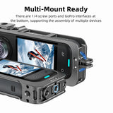 Flymile Metal Cage Protective Cage for Insta360 X5 Accessorise Aluminum Alloy Expansion Frame Adapter Mount with Lens Guard
