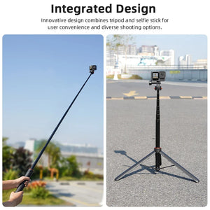 Flymile Universal Tripod Handheld Portable Mount For GoPro Hero 12 11 10 9/Insta360 X4 X3/DJI Pocke 3/Action 5 Stand Accessories