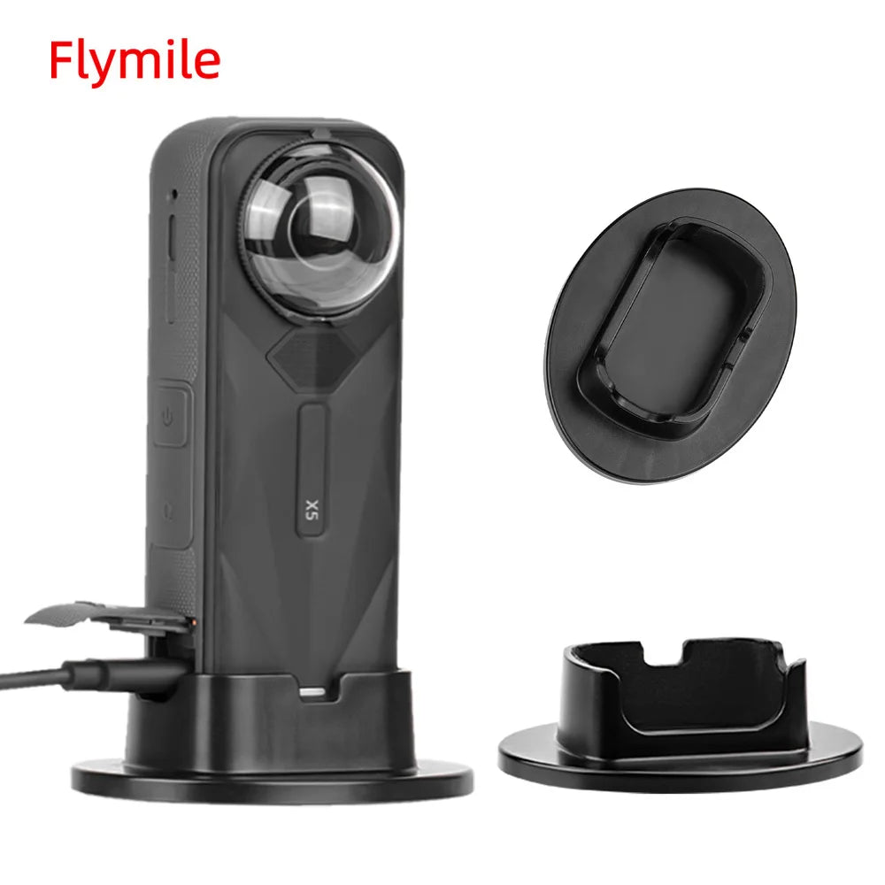 Flymile Desktop Base for Insta360 X5 Accessorise Vlgo Video Photography Mount Stand Non-Slip Base Camera Support Stabilizer