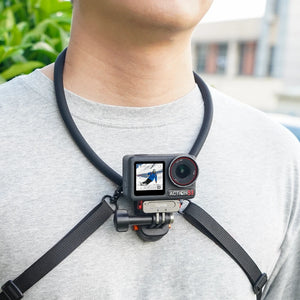 Flymile Neck Holder Quick Release Mount for DJI Action 5 Pro/Osmo 360/Pocket 3/Insta360 X5 /Go Ultra Accessories POV Neck Mount