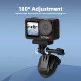 Flymile Motorcycle Windshield Mount for DJI Action 5/Pocket 3/Insta360 X5/Ace Pro 2 Camera Accessorise Aluminum Alloy Clip