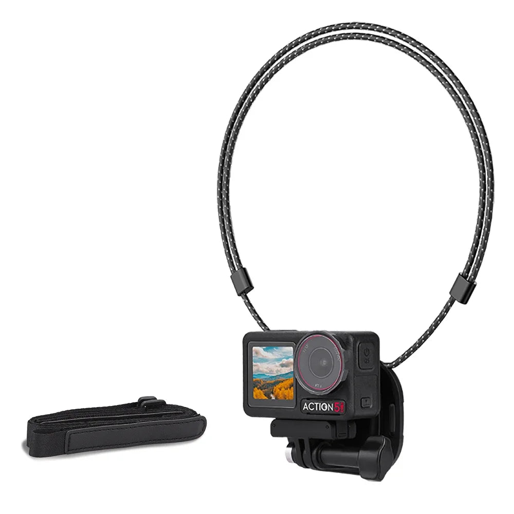 Flymile Action 5 Pro Magnetic Chest Mount +Neck Strap for DJI Action 4/Insta360 Ace Pro 2 Camera Bracket POV Selfie Accessories
