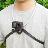 Flymile Neck Mount Quick Release Silicone Neck Hold for DJI Action 5 Pro/Osmo 360/Gopro/Insta 360 Accessories Chest Mount