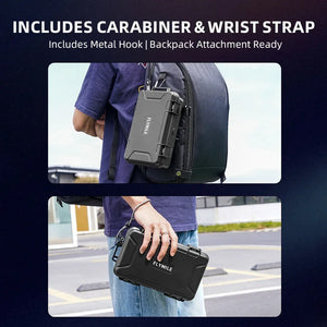 Flymile Waterproof Box Hard Case for Insta360 X5 Camera Accessorise Carrying Case Travel Storage With Carabiner & Wrist Strap