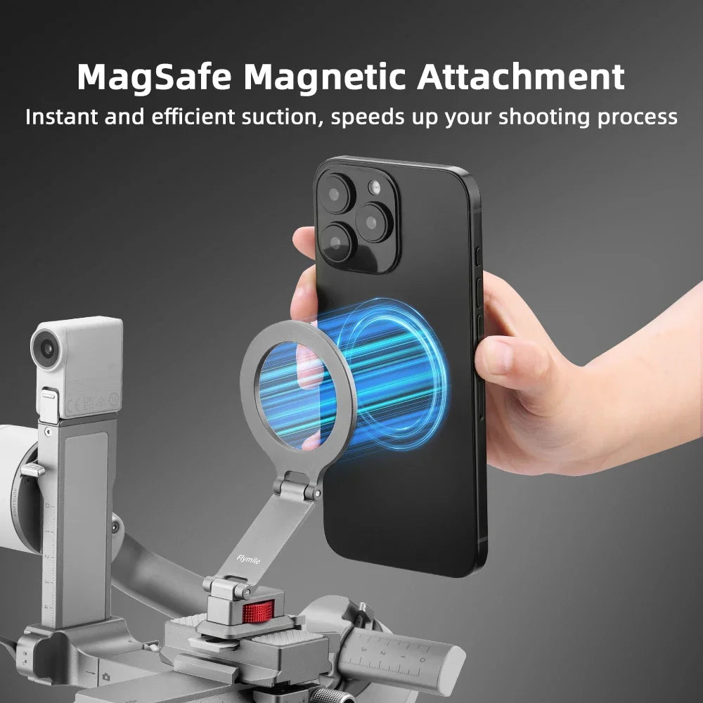 Flymile Magsafe Adapter Bracket for DJI DJI RS 4 Mini Handheld Gimbal Accessoise Phone Holder With Cold Shoe 1/4 Screw Hole