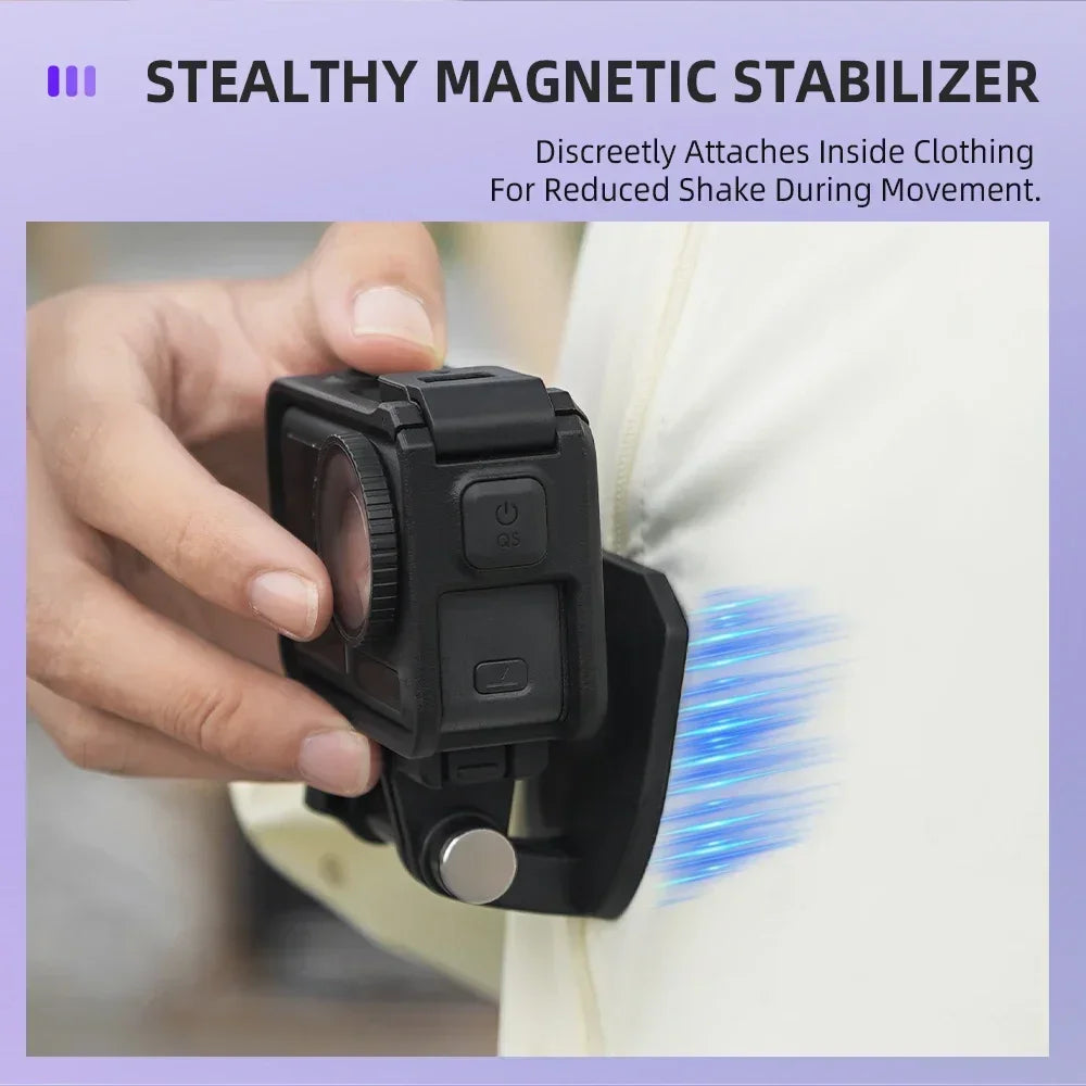 Flymile Action Camera Magnetic Bracket Accessories Chest Strap for DJI Action 5 Pro/Gopro Hero/Pocket 3 POV Vlgo Photography