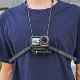 Flymile Action 5 Pro Magnetic Chest Mount +Neck Strap for DJI Action 4/Insta360 Ace Pro 2 Camera Bracket POV Selfie Accessories
