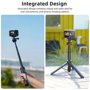 Flymile Extendable Tripod 20"Handheld Selfie Stick with Quick Release 1/4'' Screw for DJI Pocket 3/Action 5 Pro Accessorise