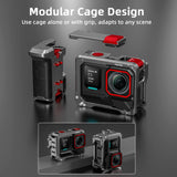 Flymile Camera Grip Holder for Insta360 Ace Pro 2/Ace Pro Accessories With Cold Shoe Extension Bracket Metal Cage Photography