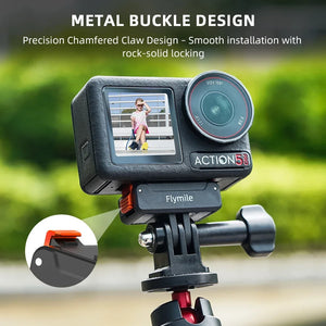 Flymile Magnetic Quick Release Base for DJI Osmo360/Action 5 Pro/4 Accessorsie Extension Dual-Claws Adapter 1/4 Screw Hole