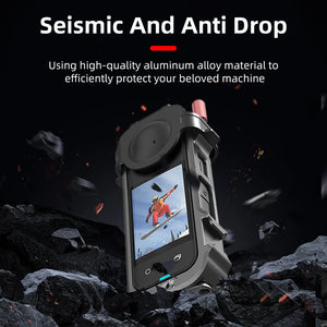 Flymile Metal Frame Rabbit Cage For Insta360 X4 Protective Case With Cold Shoe 1/4 Expansion Bracket Action Camera Accessories