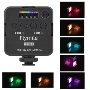 Flymile Mini Fill Light for Gopro Hero 12/11 Camera Phone RGB/Dual Color Temperature LED Video Light 1200maH Photography Prop