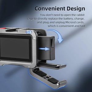 Flymile Expansion Adapter for DJI OSMO Action 5 Pro/4 Camera Aluminium Alloy Metal Cage Mount Cold Shoe Protective Frame Case