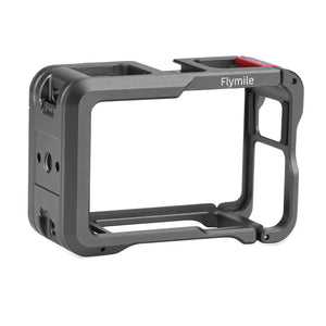 Flymile Expansion Adapter for DJI OSMO Action 5 Pro/4 Camera Aluminium Alloy Metal Cage Mount Cold Shoe Protective Frame Case