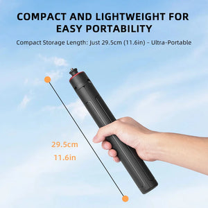 Flymile Extendable Tripod Adjustable Selfie Stick Long Hand Grip for DJI Pocket 3/Action 5/Insta360/Gopro Hero 13 12 Accessorise