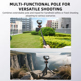 Flymile Extendable Selfie Stick Tripod for DJI OSMO 360/Action 5 Pro Accessories With Quick-release Magnetic Base Handle 21.25IN