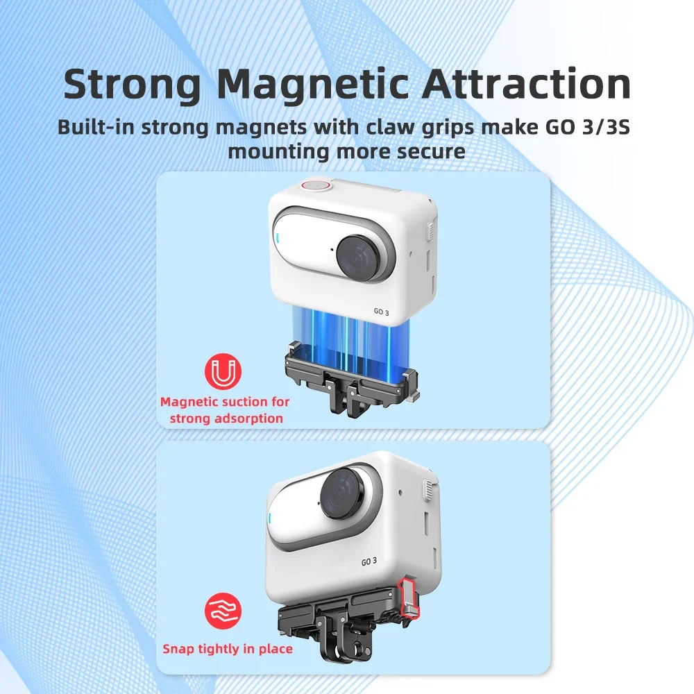 Flymile Adapter Magnetic Base for Insta360 GO 3/GO 3S Expansion Bracket Mount 1/4 Thread Tripod Adapter Mount Plate Accessory