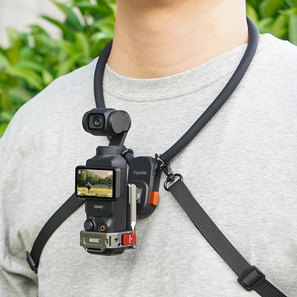 Flymile Neck Holder Quick Release Mount for DJI Action 5 Pro/Osmo 360/Pocket 3/Insta360 X5 /Go Ultra Accessories POV Neck Mount