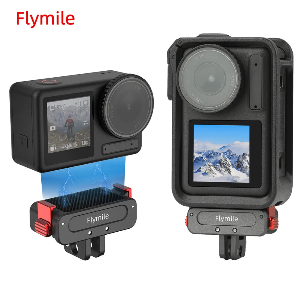 Flymile Magnetic Base Expansion Bracket for DJI Osmo Action 5 Pro/4 Adapter 1/4 Screw Hole Sports Camera Photography Accessories