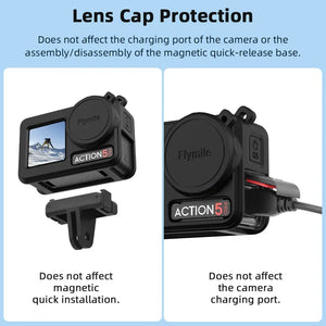 Flymile Silicone Cover for DJI Osmo Action 5 Pro Lens Cap Cover and Silicone Case Sleeve Camera Cover Rubber Protector Accseeory