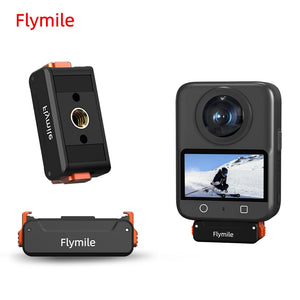 Flymile Magnetic Quick Release Base for DJI Osmo360/Action 5 Pro/4 Accessorsie Extension Dual-Claws Adapter 1/4 Screw Hole