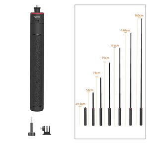 Flymile Extendable Tripod Adjustable Selfie Stick Long Hand Grip for DJI Pocket 3/Action 5/Insta360/Gopro Hero 13 12 Accessorise