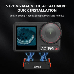 Flymile Action 5 Pro Extension Base for DJI OSMO 360/Action 4 Accessorsie Magnetic Quick Release Adapter Mount 1/4" Screw Hole