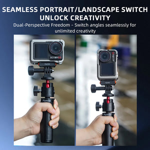 Flymile Magnetic Quick Release Base for DJI Osmo360/Action 5 Pro/4 Accessorsie Extension Dual-Claws Adapter 1/4 Screw Hole