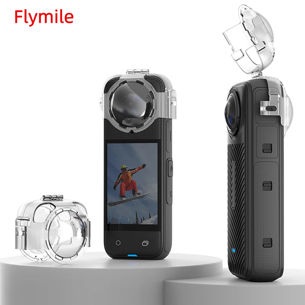 Flymile Lens Guard Caps for Insta360 X4 Panoramic Camera Anti-fogging Protective Cover Anti-Scratch Shell Portable Accessories