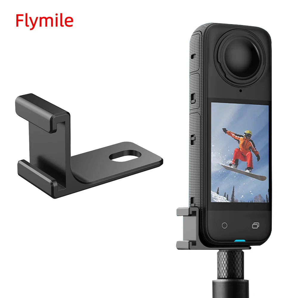 Flymile Expansion Bracket for Insat360 X4/X3/X2 Camera Aluminum Alloy Mount With Cold Shoe 1/4" Screw Portable Accessories