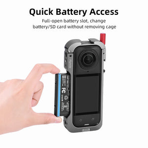 Flymile Metal Cage Protective Cage for Insta360 X5 Accessorise Aluminum Alloy Expansion Frame Adapter Mount with Lens Guard