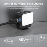 Flymile Video Light Portable Camera Lights 20 Beads for Photography Lighting Rechargeable for Gopro/DJI Action 5/Insta360
