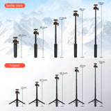 Flymile Extendable Selfie Stick Tripod for DJI OSMO 360/Action 5 Pro Accessories With Quick-release Magnetic Base Handle 21.25IN