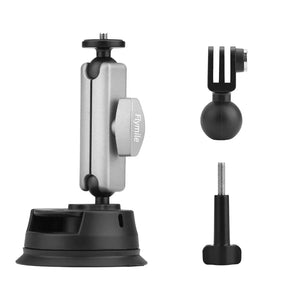 Flymile Car Suction Cup for DJI Action 5 Pro/Gopro Hero 13 12 11 10 9/Pocket 3 Camera Mount Windshield Stand Bracket Adjustable