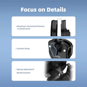 Flymile Motorcycle Windshield Mount for DJI Action 5/Pocket 3/Insta360 X5/Ace Pro 2 Camera Accessorise Aluminum Alloy Clip