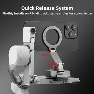 Flymile Magsafe Adapter Bracket for DJI DJI RS 4 Mini Handheld Gimbal Accessoise Phone Holder With Cold Shoe 1/4 Screw Hole