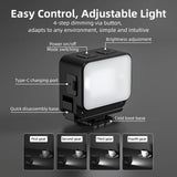 Flymile Video Light Portable Camera Lights 20 Beads for Photography Lighting Rechargeable for Gopro/DJI Action 5/Insta360