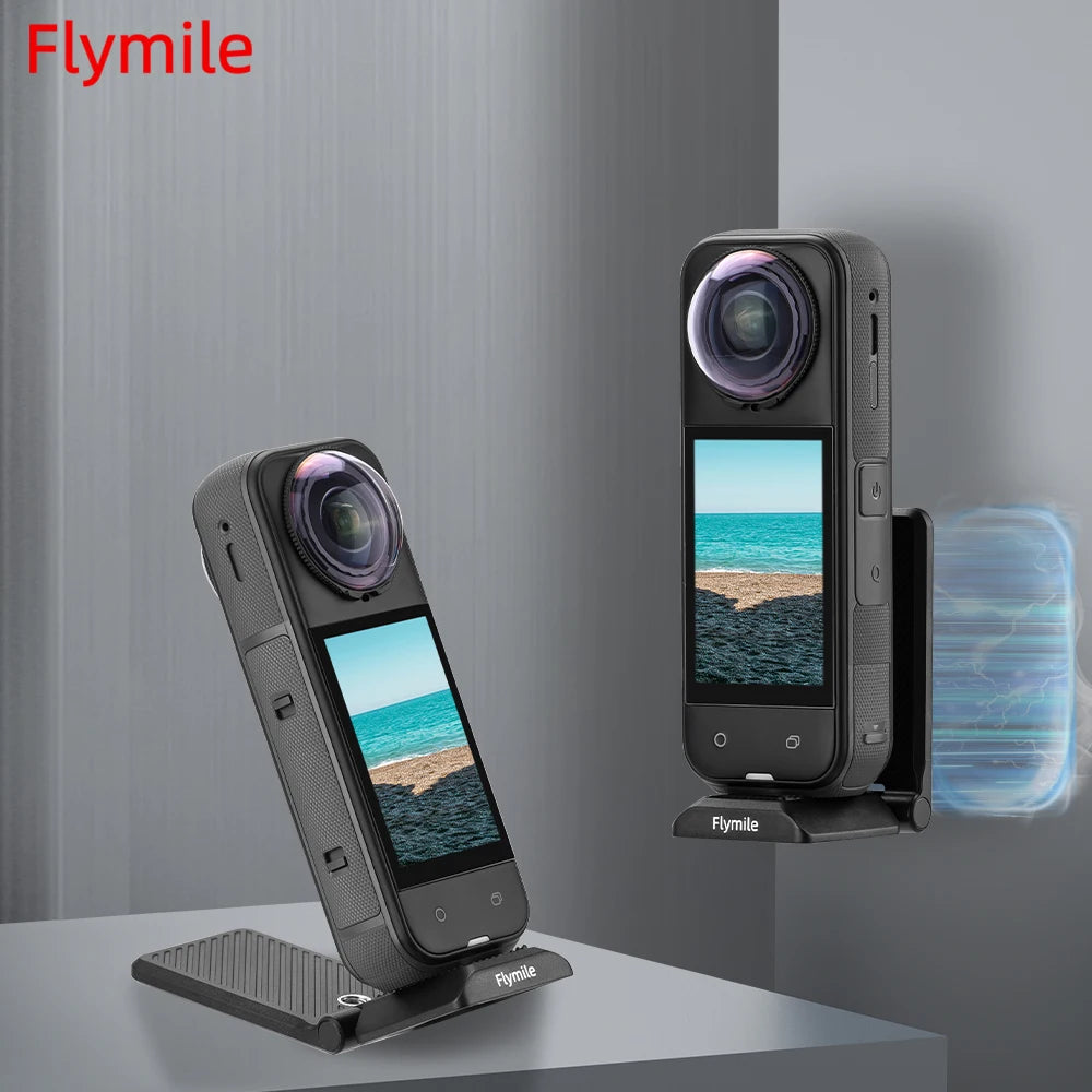 Flymile Strong Magnetic Mount Stand for Insta360 X5/X4 Camera Magnet Holder Bracket Stand Base for DJI Pocket 3 Accessorise