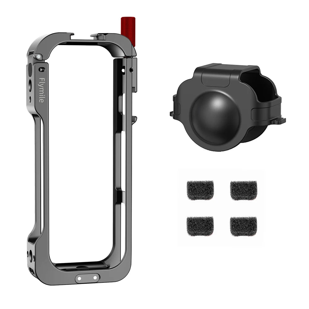 Flymile Metal Cage Protective Cage for Insta360 X5 Accessorise Aluminum Alloy Expansion Frame Adapter Mount with Lens Guard